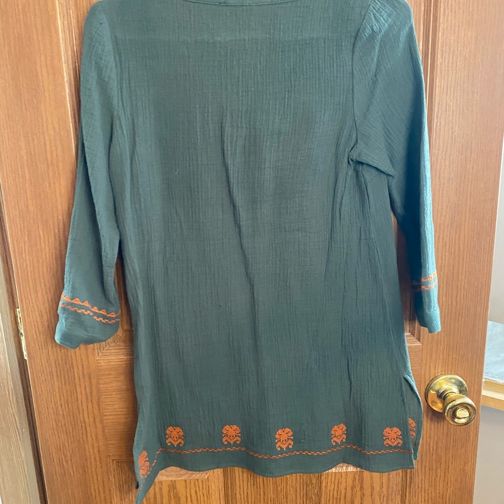 Olive & Orange Embroidered Tunic - Picture 11 of 11